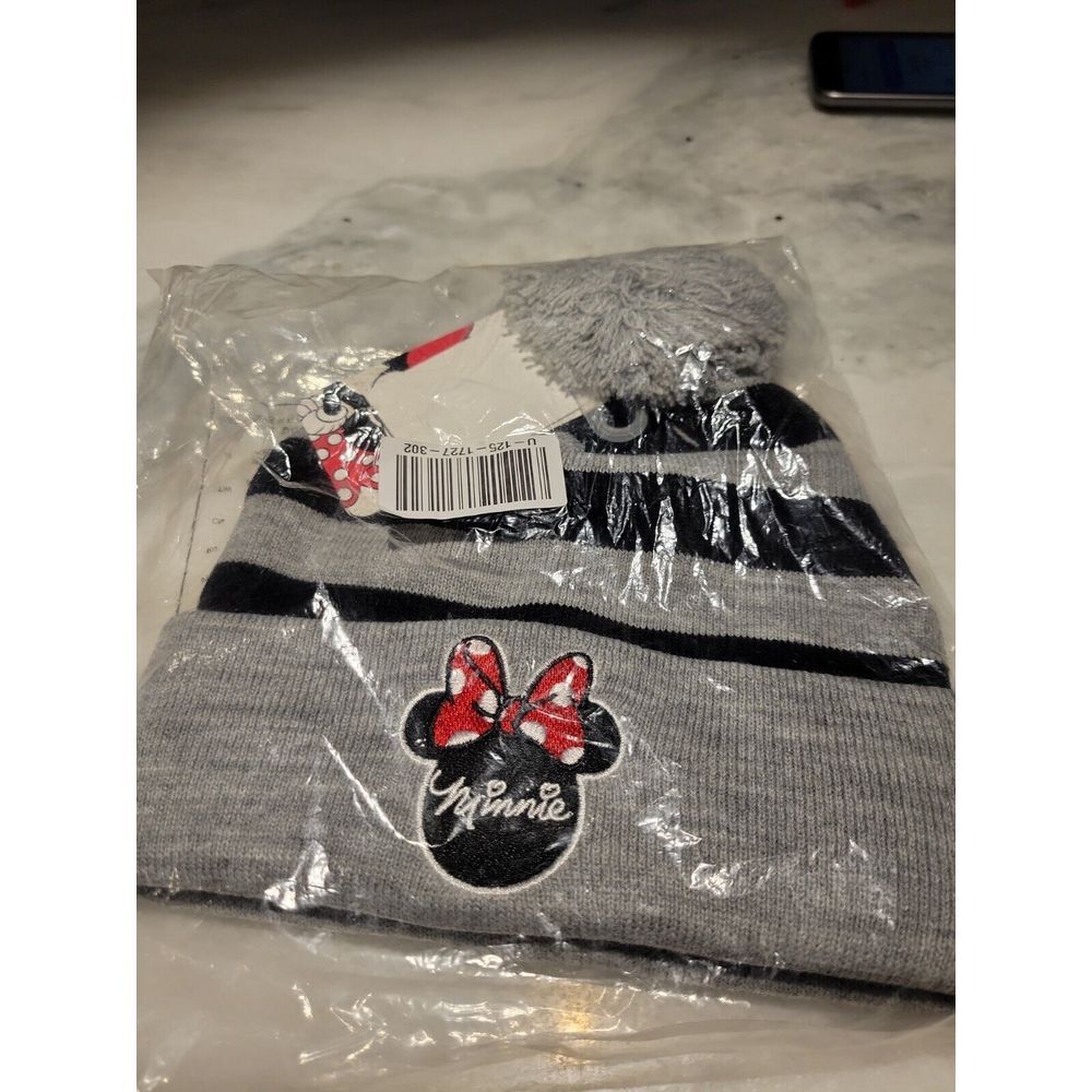 Disney Minnie‎ Mouse Stripes Pompom Cap